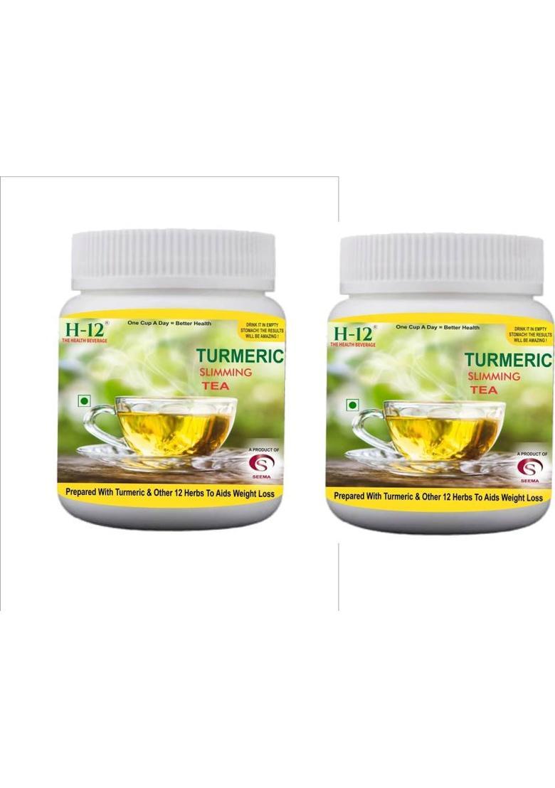 Seema Turmeric Slimming Tea (Helps In Weight Loss , Reduces Belly Fat, Improves Blood Pressure, Immunity.. ) Ginger Yellow Tea Mason Jar (2 X 0.1 Kg)
