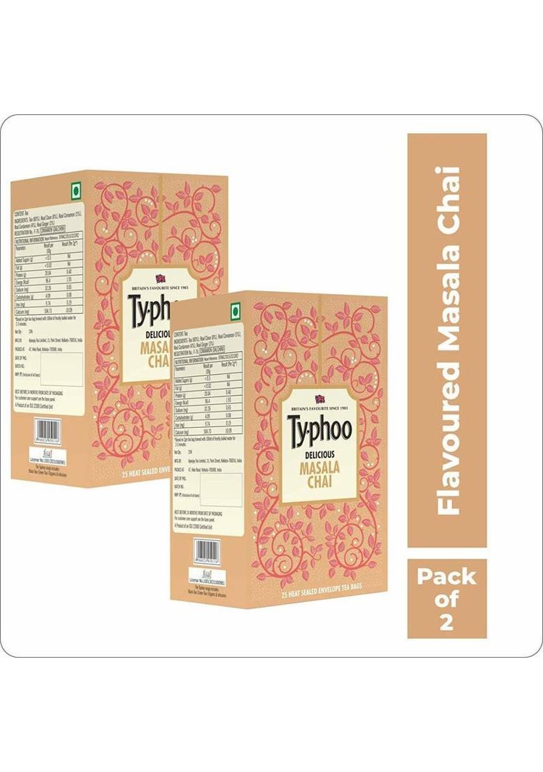 Typhoo Flavoured Masala Tea Spices Tea Bags Box (2 X 100 G)