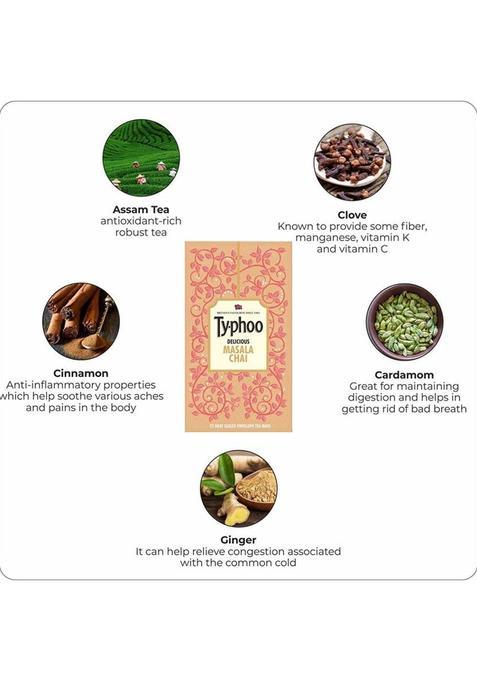 Typhoo Flavoured Masala Tea Spices Tea Bags Box (2 X 100 G)