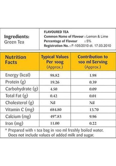 Gaia Green Tea Lemon 25 Tea Bags (Pack Of2) Lemon Green Tea Bags Box (2 X 30 G)