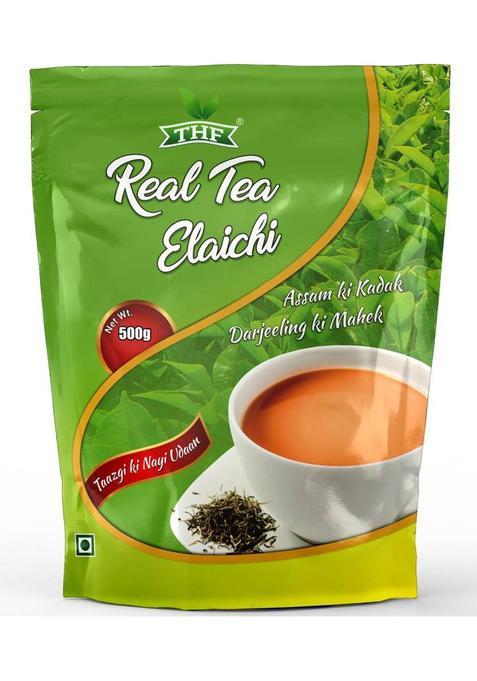 Thf Real Tea Elaichi- 500G, Cardamom Flavor, Tasty & Refreshing Kadak Elaichi Chai Cardamom Tea Pouch (500 G)