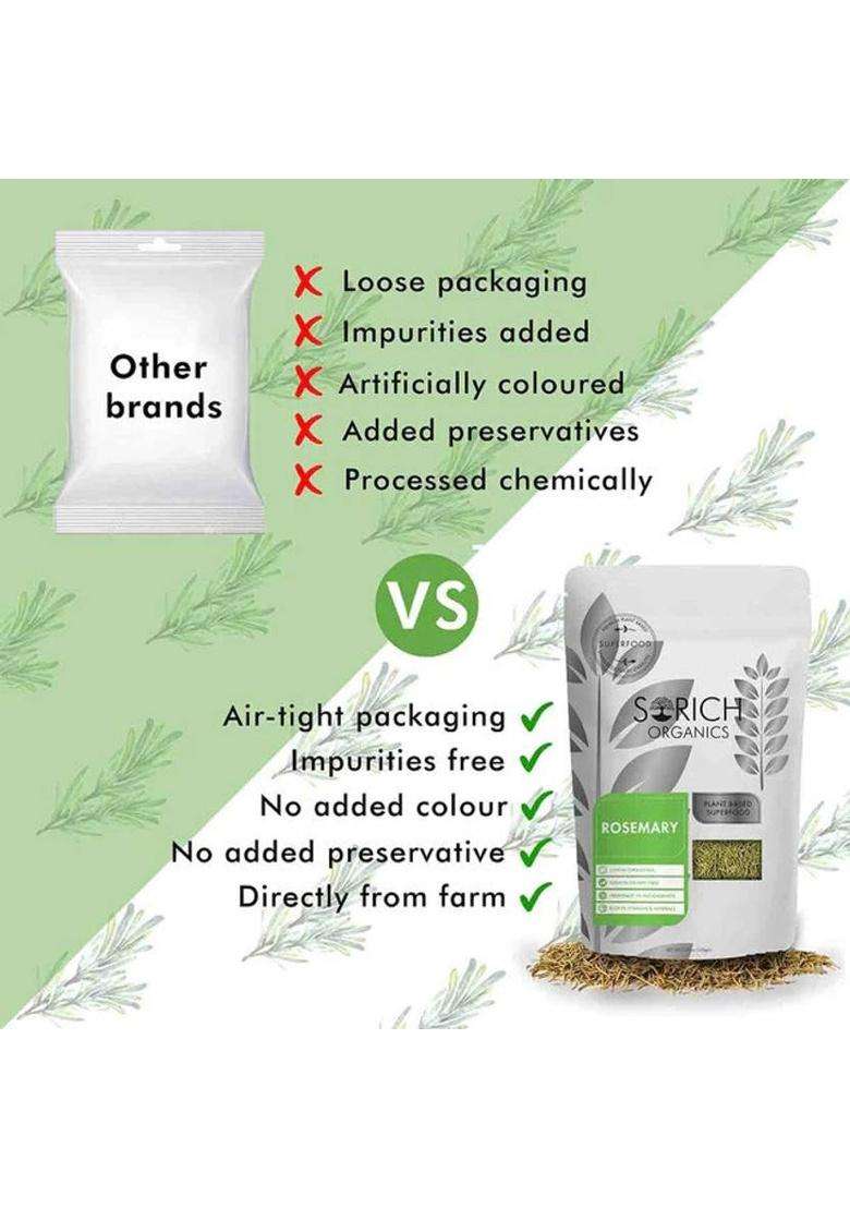 Sorich Organics Rosemary Herbal Tea Rosemary Tea For Hair Growth Boosts Immune System, Memory Herbal Tea Pouch&nbsp;&nbsp;(100 G) - Indya