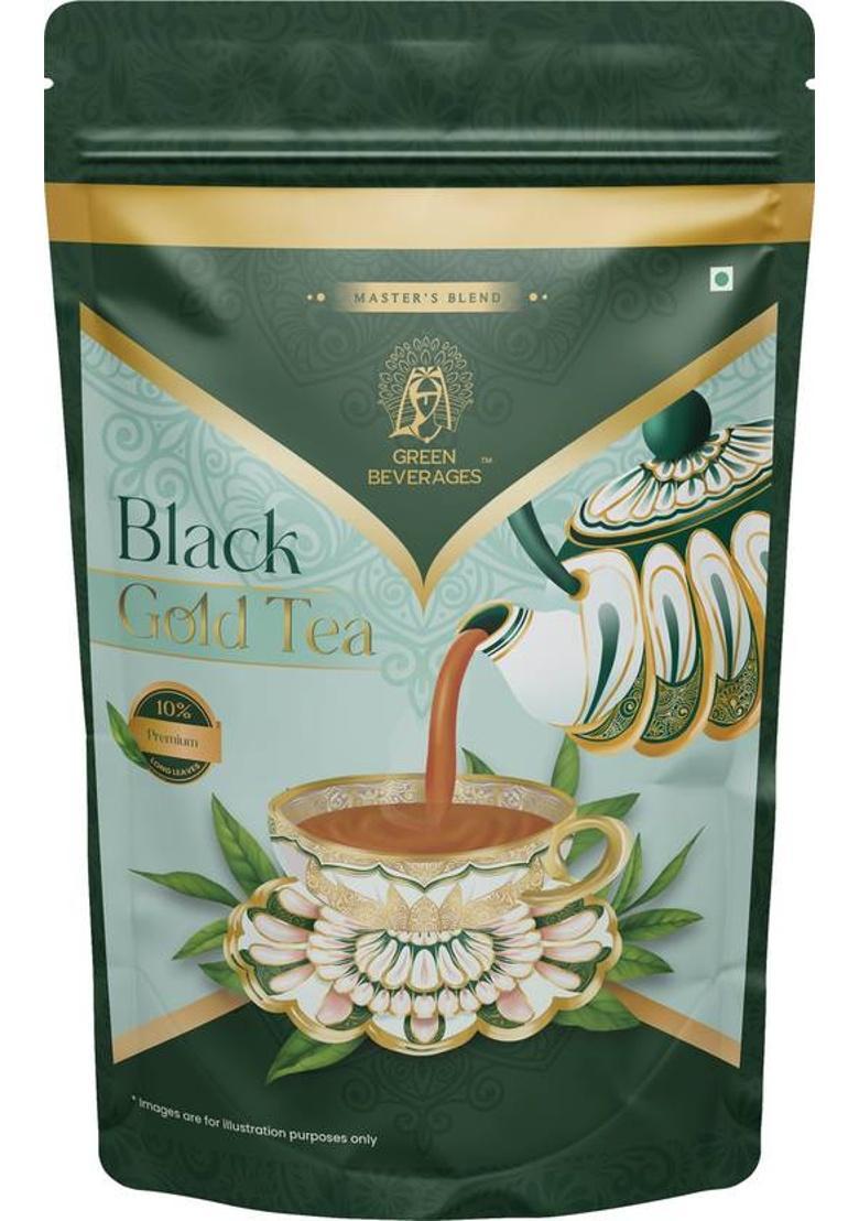 Green Beverages Black Gold Assam Select Tea | Premium Leaf Ctc | Blended By Master Tea Experts Black Tea Pouch (2 X 250 G)