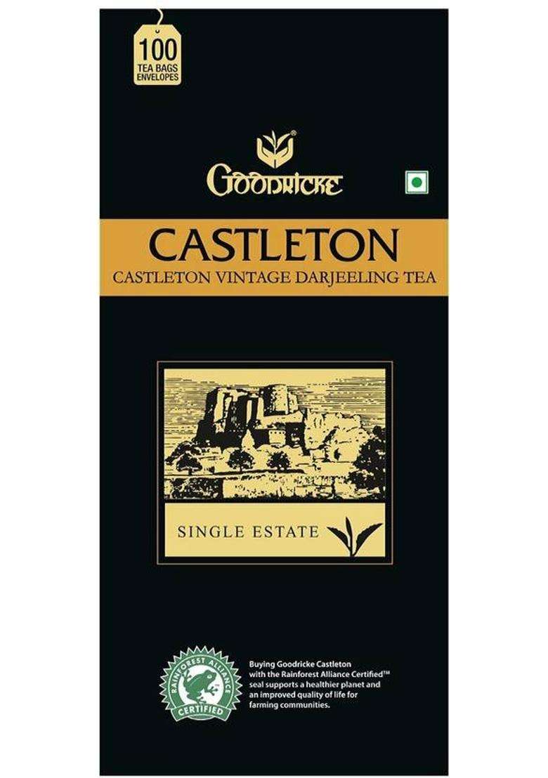 Goodricke Castleton Vintage Darjeeling Tea Bags-100 Tea Bags Unflavoured Black Tea Bags Box&nbsp;&nbsp;(100 Bags) - Indya