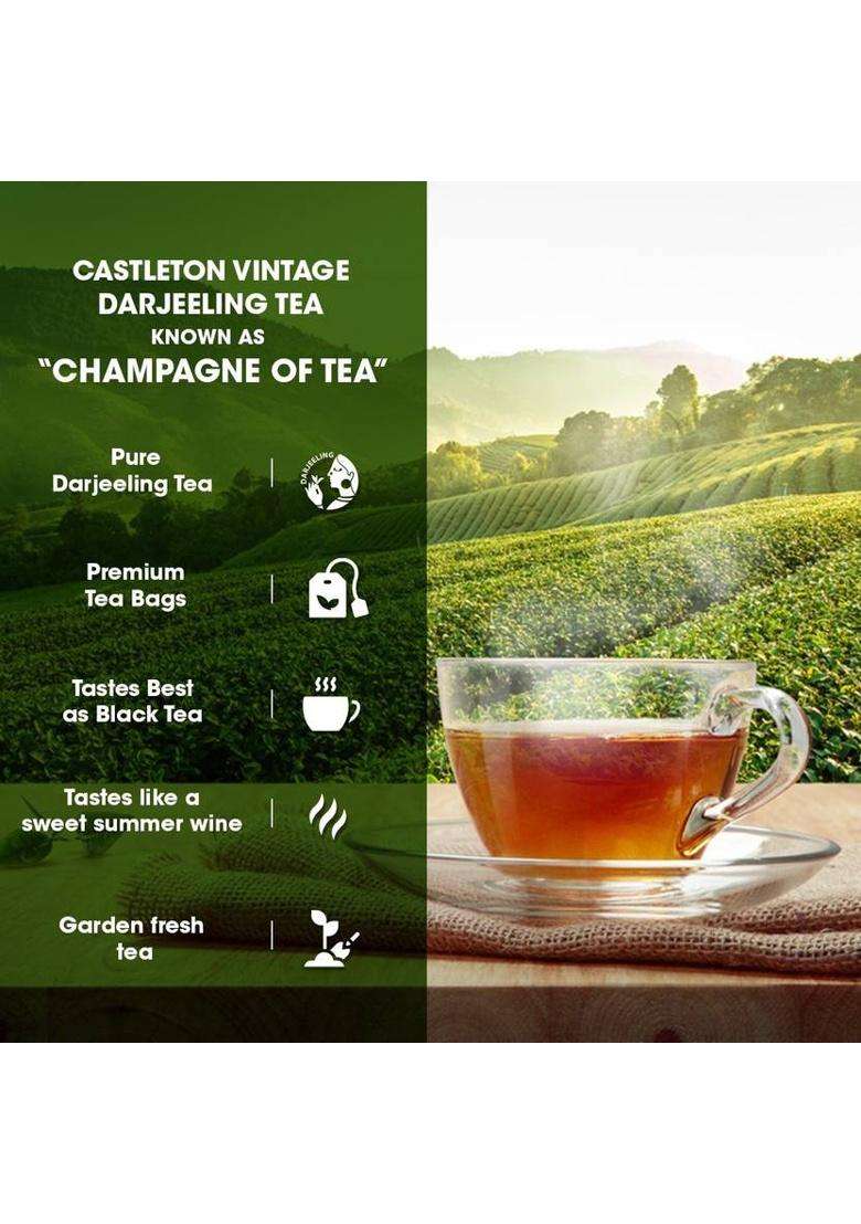 Goodricke Castleton Vintage Darjeeling Tea Bags-100 Tea Bags Unflavoured Black Tea Bags Box&nbsp;&nbsp;(100 Bags) - Indya