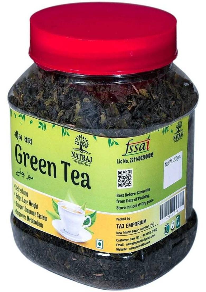 Natraj The Right Choice Green Tea Leaves For Body Detoxification, Stress, Digestion & Weight Loss 200G Green Tea Box (200 G)