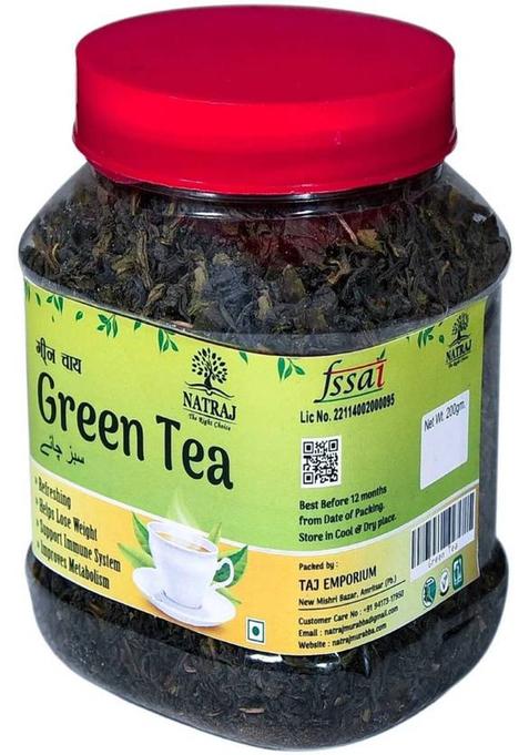 Natraj The Right Choice Green Tea Leaves For Body Detoxification, Stress, Digestion & Weight Loss 200G Green Tea Box (200 G)