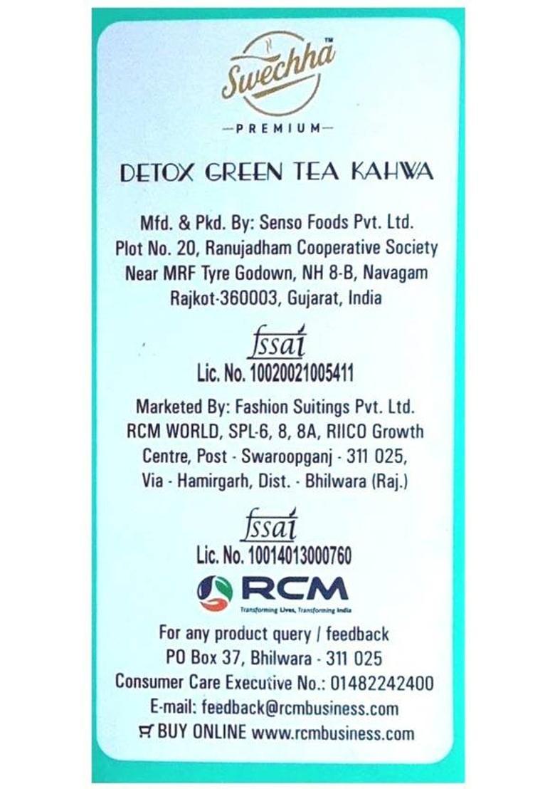 Rcm Swechha Premium Detox Green Tea Kahwa