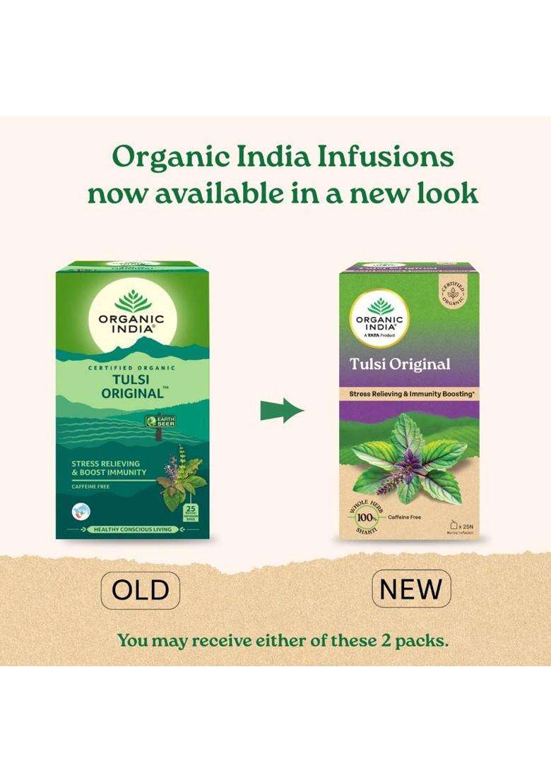 Organic India Original Tulsi Tea Bags Box&nbsp;&nbsp;(25 Bags) - Indya