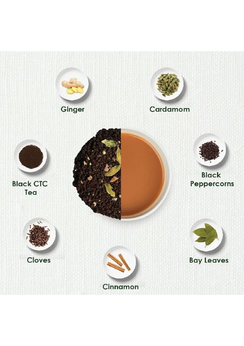 Tgl Co. Kadak Masala Chai Tea Black Tea, 16 Tea Bags Ginger, Cardamom Masala Tea Box (32 G)