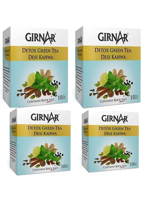 Girnar Detox Desi Khawa 10Tb P4 Herbal Tea Bags Box&nbsp;&nbsp;(4 X 10 Sachets)