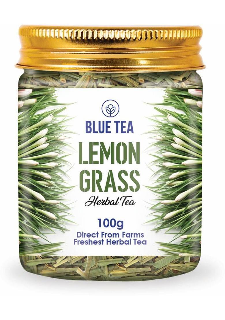 Blue Tea Lemongrass Herbal Tea Leaves I 100G Lemon Grass Herbal Tea Plastic Bottle (100 G)