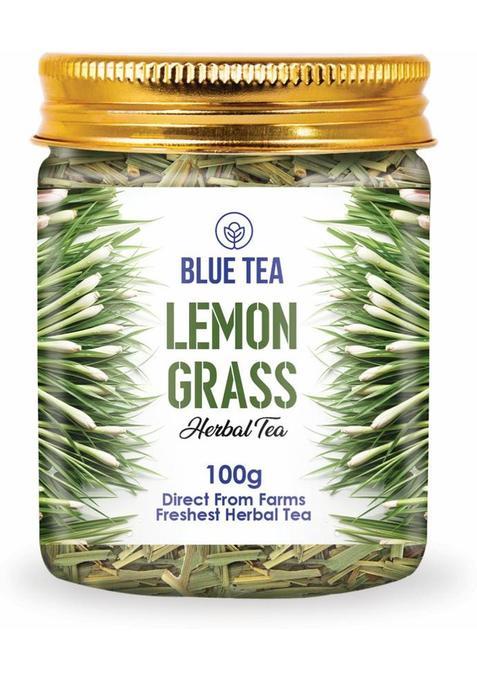 Blue Tea Lemongrass Herbal Tea Leaves I 100G Lemon Grass Herbal Tea Plastic Bottle (100 G)