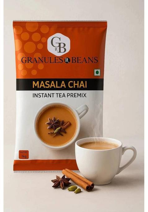 Granules And Beans Masala Tea Instant Premix |Masala Chai Instant Premix | Bulk Pack Of 1 Kg, Instant Chai For Immunity & Freshness Spices Instant Tea Pouch (1 Kg)