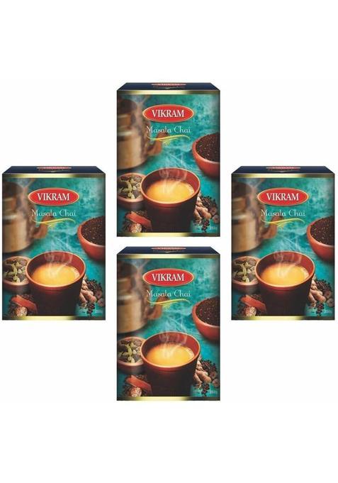 Vikram Masala Chai | Perfect Mix Of Natural Spices Pack Of 4 Cardamom, Cinnamon, Black Pepper, Cloves Masala Tea Box (4 X 0.25 Kg)