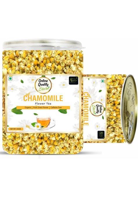 Online Quality Store Organic Chamomile Flower Tea | Sleep Tea & Stress Relief |Babune Ka Phal| Herbal Tea Plastic Bottle (50 G)