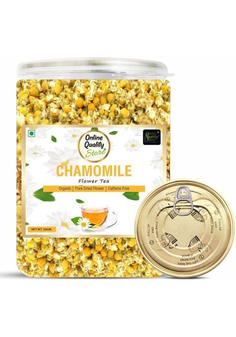 Online Quality Store Organic Chamomile Flower Tea | Sleep Tea & Stress Relief |Babune Ka Phal| Herbal Tea Plastic Bottle (50 G)