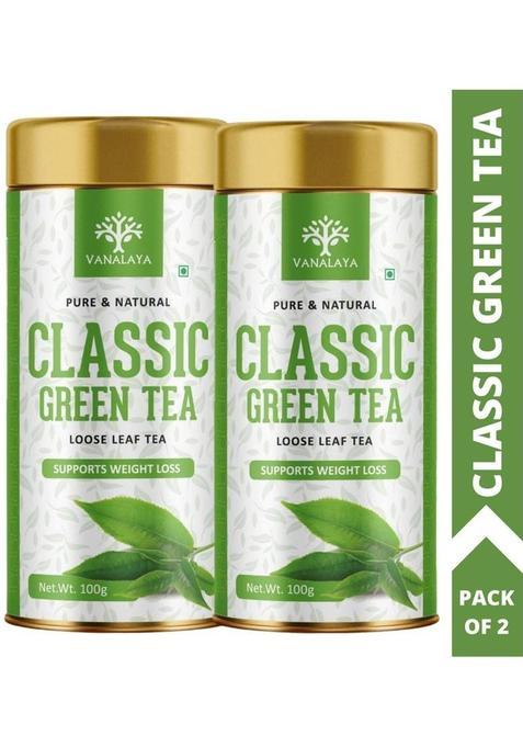 Vanalaya Classic Green Tea For Weight Loss Loose Leaf Green Tea Tin&nbsp;&nbsp;(2 X 100 G)
