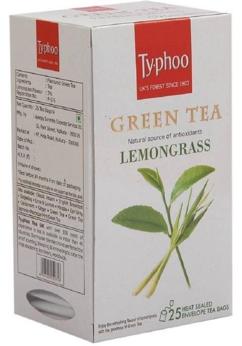 Typhoo Lemon Grass 25 Lemon Grass Green Tea Bags Box&nbsp;&nbsp;(0.05 Kg)