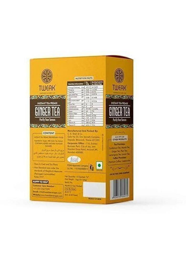 Tweak Instant Ginger Tea Premix Ready Chai Mix With Milk, Sugar & Spices Ginger Instant Tea Box (160 G)