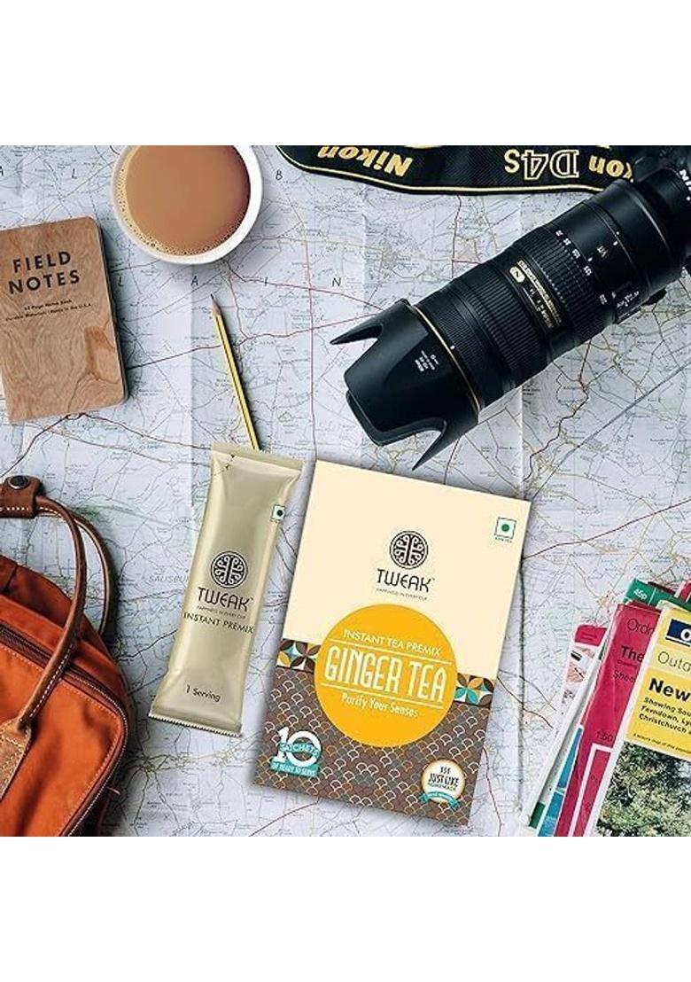 Tweak Instant Ginger Tea Premix Ready Chai Mix With Milk, Sugar & Spices Ginger Instant Tea Box (160 G)