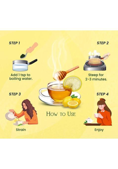 Neutrione Honey & Lemon Green Tea Loose Leaf For Weight Loss | 100% Natural & Refreshing Lemon, Honey Green Tea Pouch (2 X 50 G)