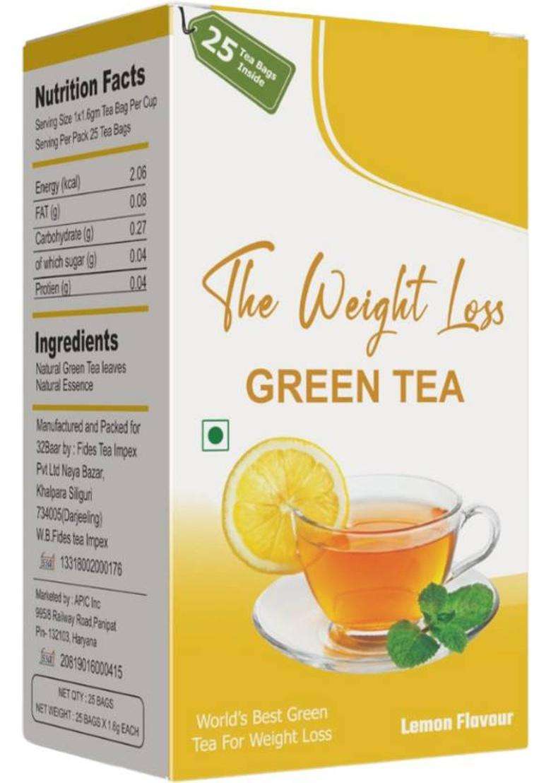 32 Baar Pack Of 3 Green Tea Bags(Chamomile,Natural,Lemon) Green Tea Bags Box&nbsp;&nbsp;(3 X 25 Bags) - Indya