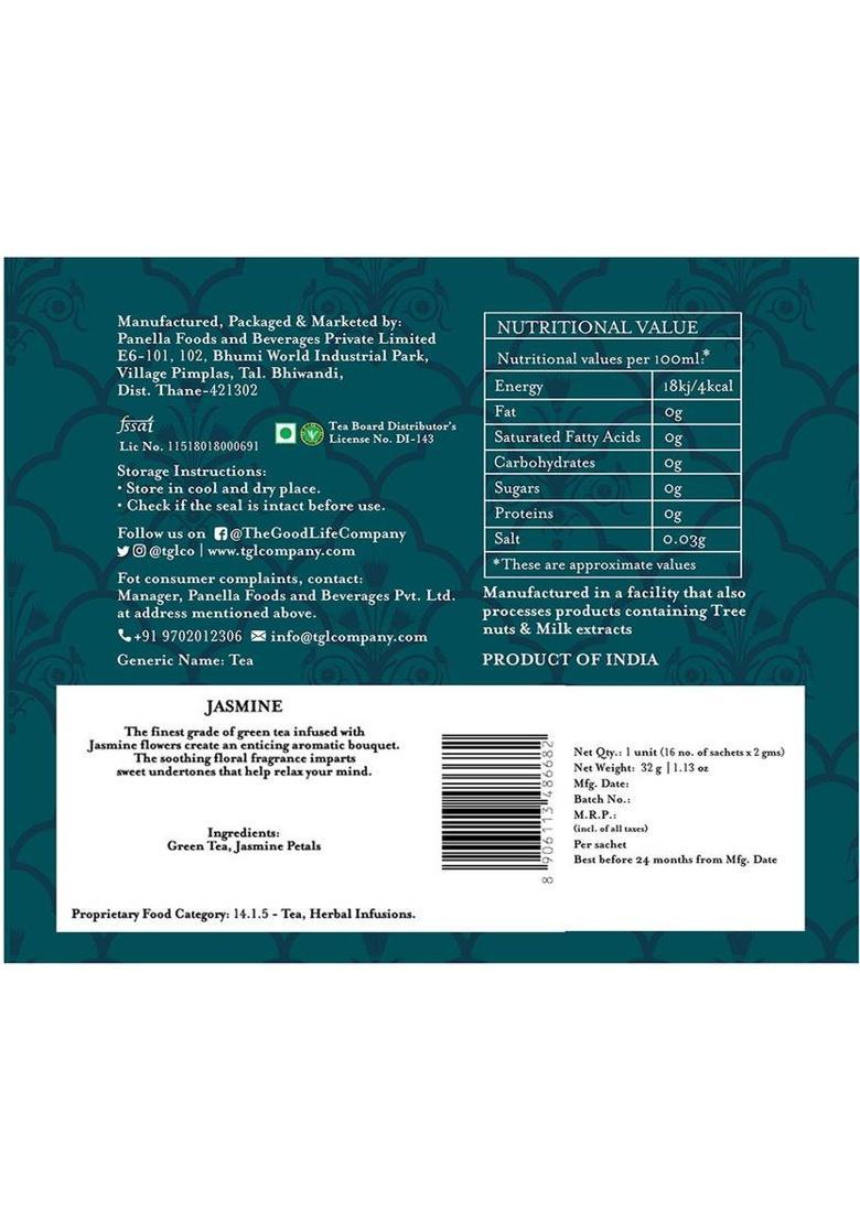 Tgl Co. Jasmine Green Tea (16 Tea Bags) Herbs Jasmine Tea Box (32 G)