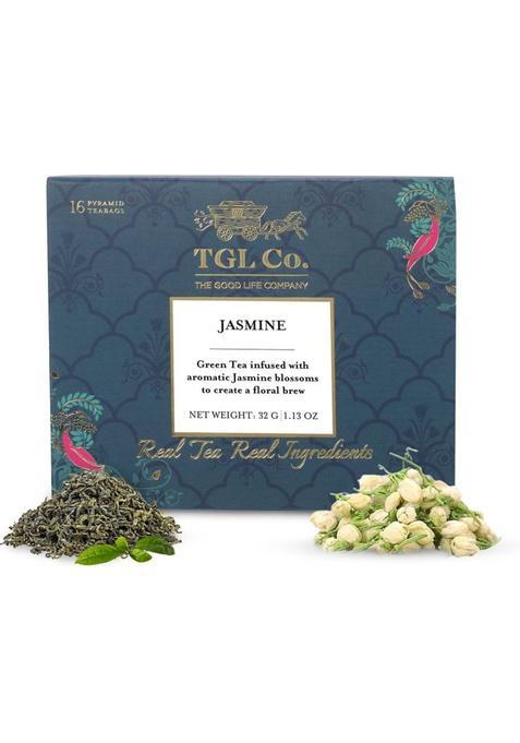 Tgl Co. Jasmine Green Tea (16 Tea Bags) Herbs Jasmine Tea Box (32 G)