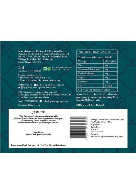 Tgl Co. Jasmine Green Tea (16 Tea Bags) Herbs Jasmine Tea Box (32 G)