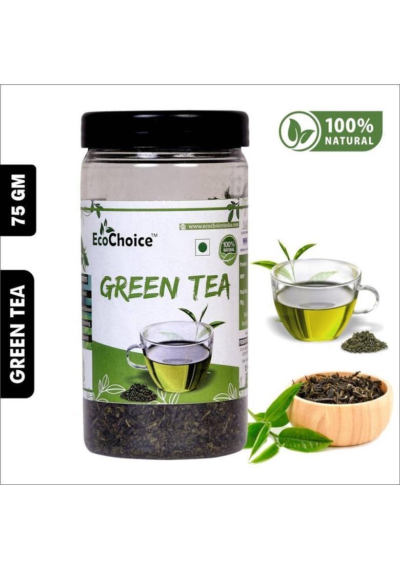 Ecochoice Premium Green Tea Leaves Antioxidants For Weight Loss,Detox & Immunity Booster Green Tea Plastic Bottle (75 G)