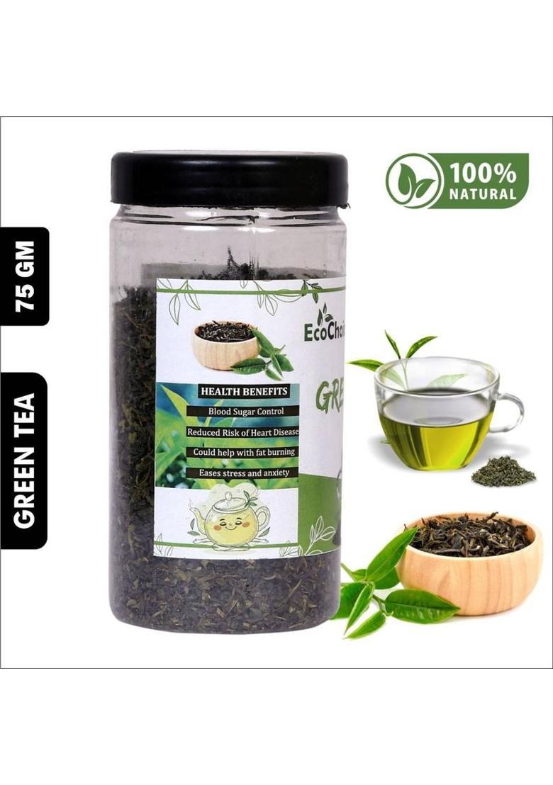 Ecochoice Premium Green Tea Leaves Antioxidants For Weight Loss,Detox & Immunity Booster Green Tea Plastic Bottle (75 G)