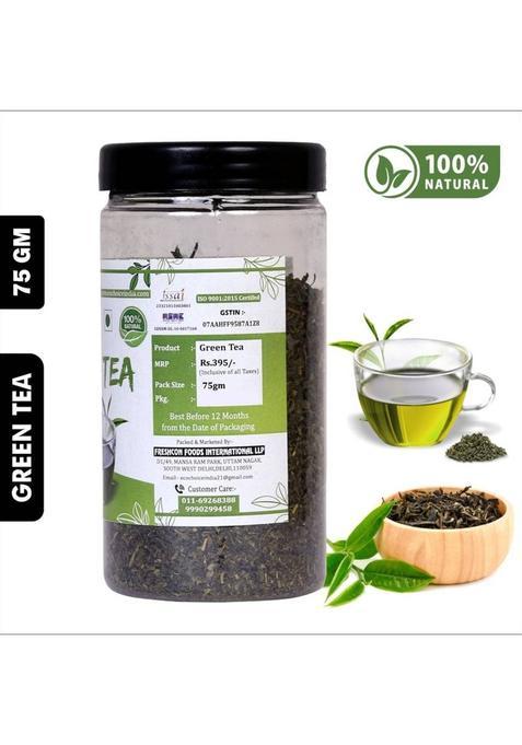 Ecochoice Premium Green Tea Leaves Antioxidants For Weight Loss,Detox & Immunity Booster Green Tea Plastic Bottle (75 G)