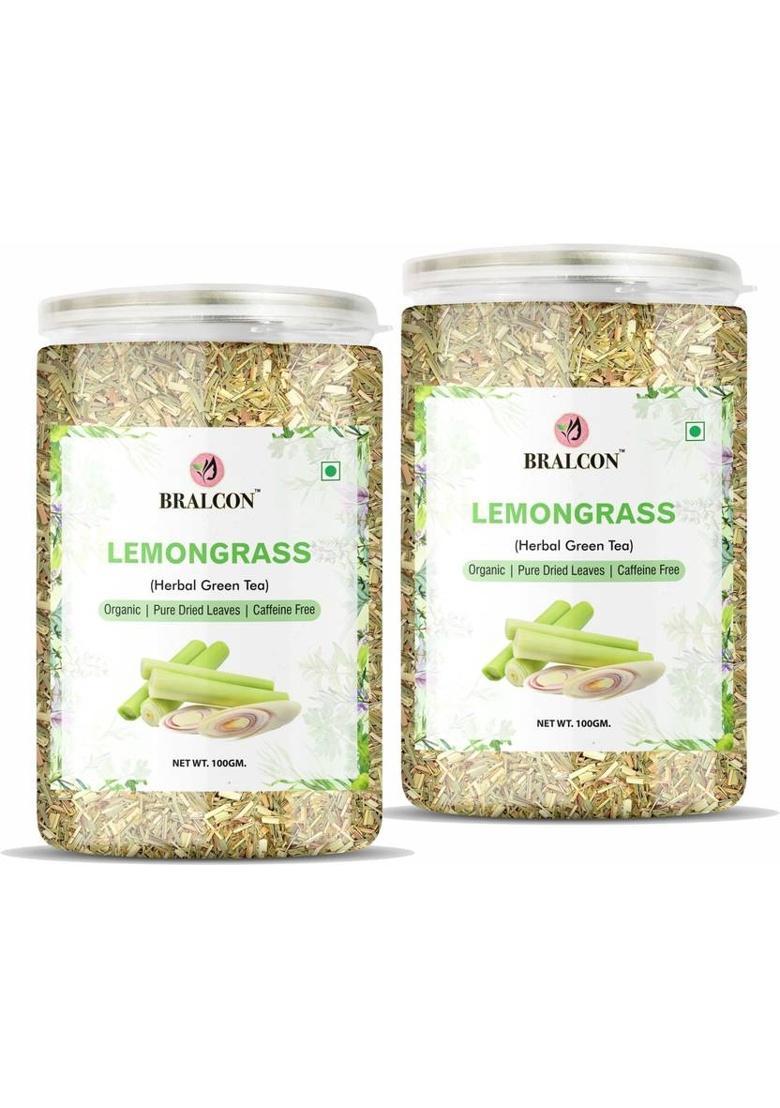 Bralcon Organic Lemongrass Herbal Green Tea Leaves