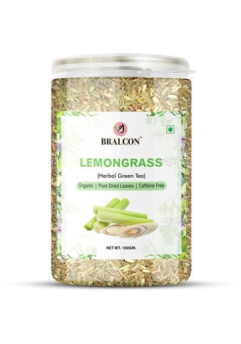 Bralcon Organic Lemongrass Herbal Green Tea Leaves - 100G | Whole Leaf Tea| 100% Natural Lemon Grass Herbal Tea Plastic Bottle&nbsp;&nbsp;(100 G)