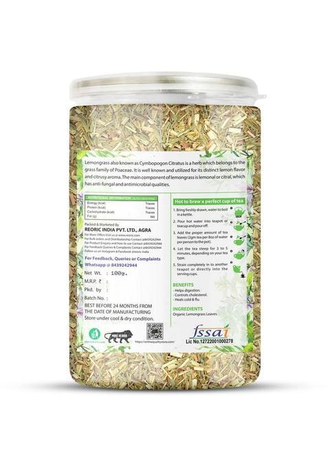 Bralcon Organic Lemongrass Herbal Green Tea Leaves