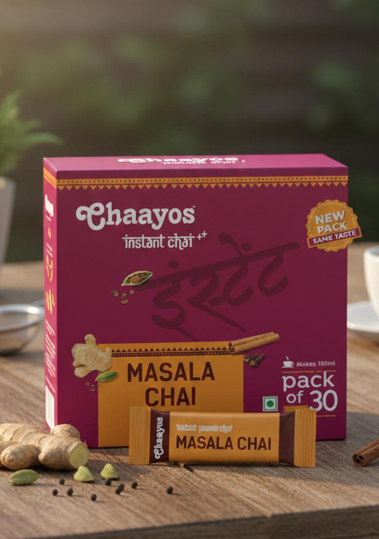 Chaayos Masala Flavour (Black Pepper, Cardamom, Cinnamon, Ginger, Cloves, Fennel) Instant Tea Premix (30 Sachets) Spices, Black Pepper, Cardamom, Cinnamon, Ginger, Cloves, Fennel Instant Tea Box (660 G)