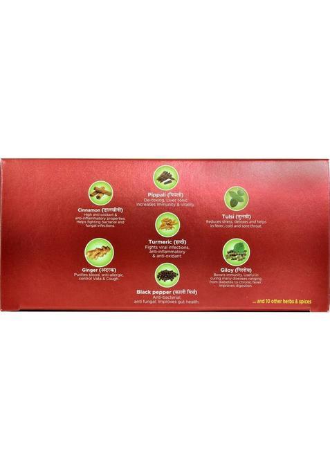 All In One Herbal Green Tea Kadha |Immunity Booster |Antioxidants Properties | Made With Pure Ayurvedic Herbs (1 Pack-25 Tea Bags) Herbs Herbal Tea Bags Box (2.5 G)