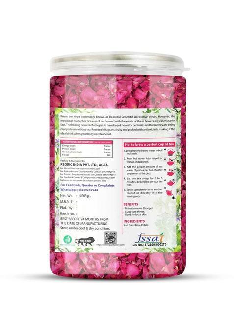 Bralcon Organic Hibiscus Flower Tea, Butterfly Pea Flower Tea, Rose Flower Tea Combo | Herbal Tea Plastic Bottle (3 X 100 G)