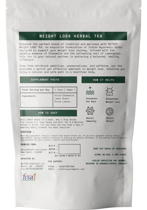 Nutrio Lemongrass Herbal Tea- Boost Metabolism Used For Detox, Weight Loss Lemon Grass Green Tea Pouch (100 G)