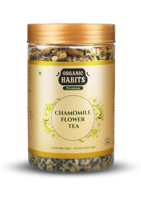 Organic Habits Dried Chamomile Flower Tea 50G | Helps To Better Sleep, Relaxation & Digestion | Herbal Tea Plastic Bottle&nbsp;&nbsp;(50 G)