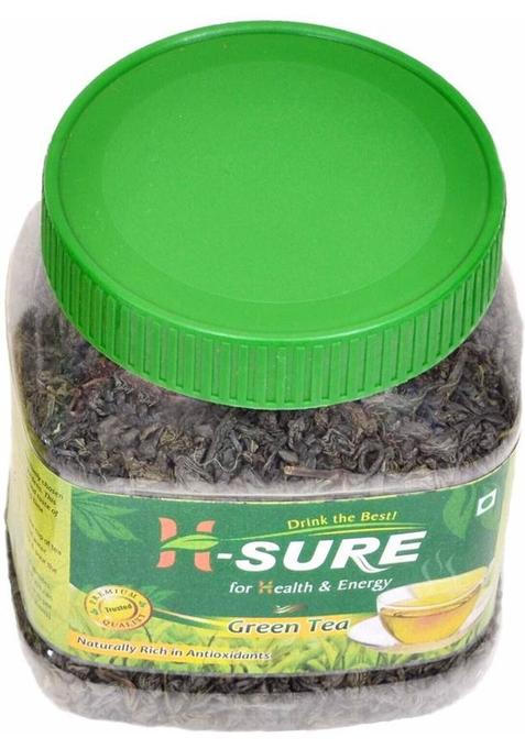 H-Sure 100% Natural Organic Herbal Loose Leaf Green Tea For Weight Loss Green Tea Plastic Bottle (200 G)