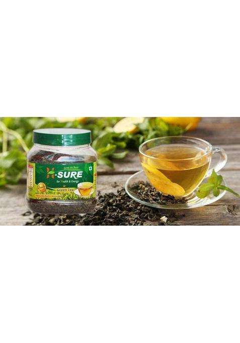 H-Sure 100% Natural Organic Herbal Loose Leaf Green Tea For Weight Loss Green Tea Plastic Bottle (200 G)