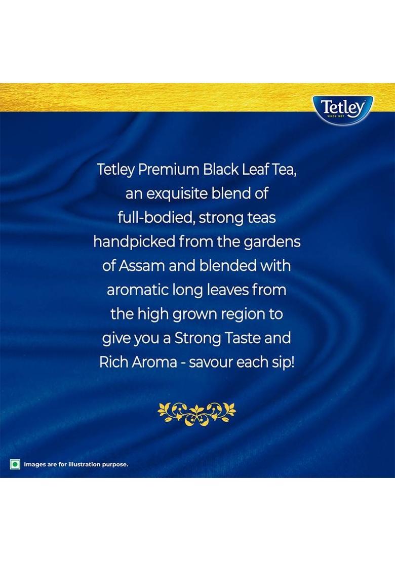 Tetley Premium Black Leaf Tea, Rich Aroma & Strong Taste With Added Long Leaves Black Tea Box (500 G)
