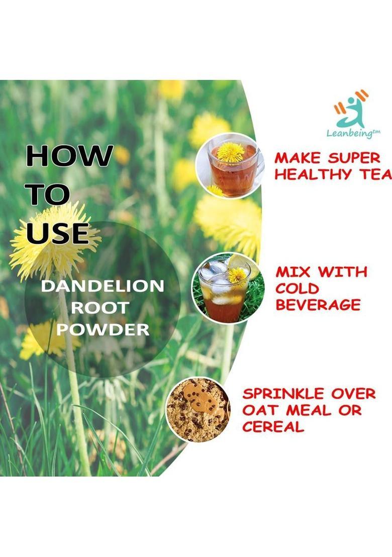 Leanbeing Pure Dandelion Root Tea (50G) Detox Tea For Cleansing Liver, Supports Kidney Function And Digestive Health Unflavoured Herbal Tea Pouch (50 G)