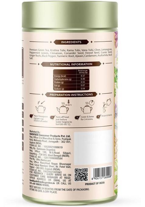 Vedic Garden Detox Kahwa Green Tea 100 Gm | 100% Pure Whole Leaf | Immunity Booster | Tea For Weight Loss & Glowing Skin | Rich In Antioxidants | Purifying & Cleansing | Special For Cold Relief (50 Cups) Tulsi, Ginger, Turmeric, Cinnamon, Cloves Green Tea