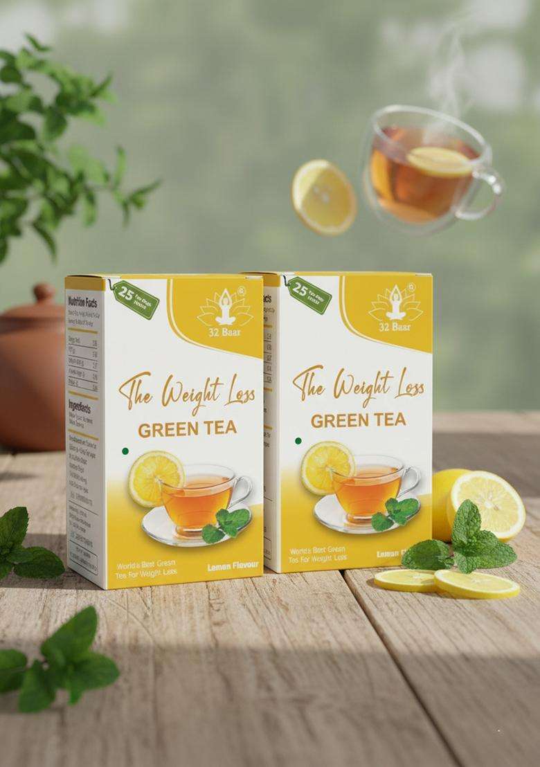 32 Baar Green Tea Green Tea Bags Box&nbsp;&nbsp;(2 X 12.5 G) - Indya