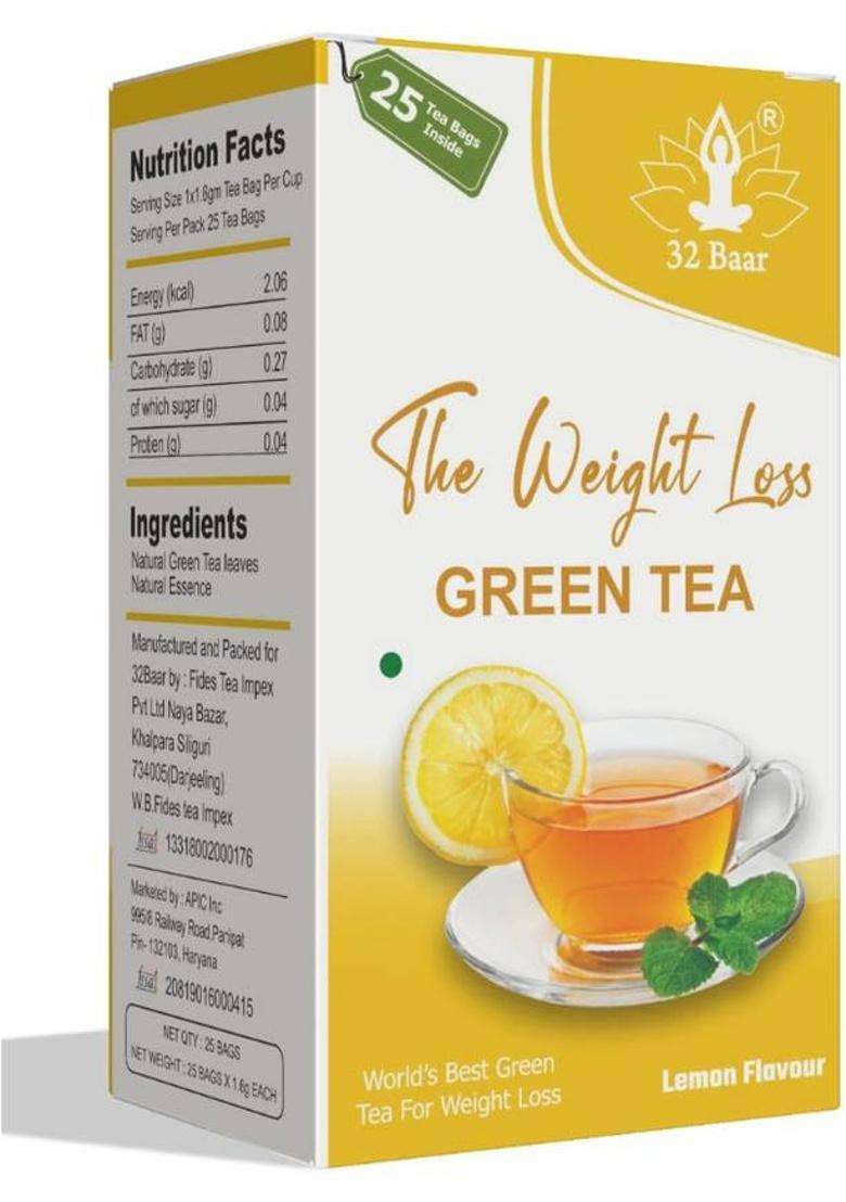 32 Baar Green Tea Green Tea Bags Box&nbsp;&nbsp;(2 X 12.5 G) - Indya