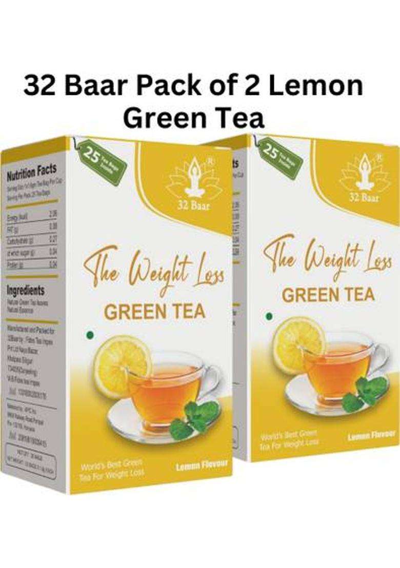 32 Baar Green Tea Green Tea Bags Box&nbsp;&nbsp;(2 X 12.5 G) - Indya