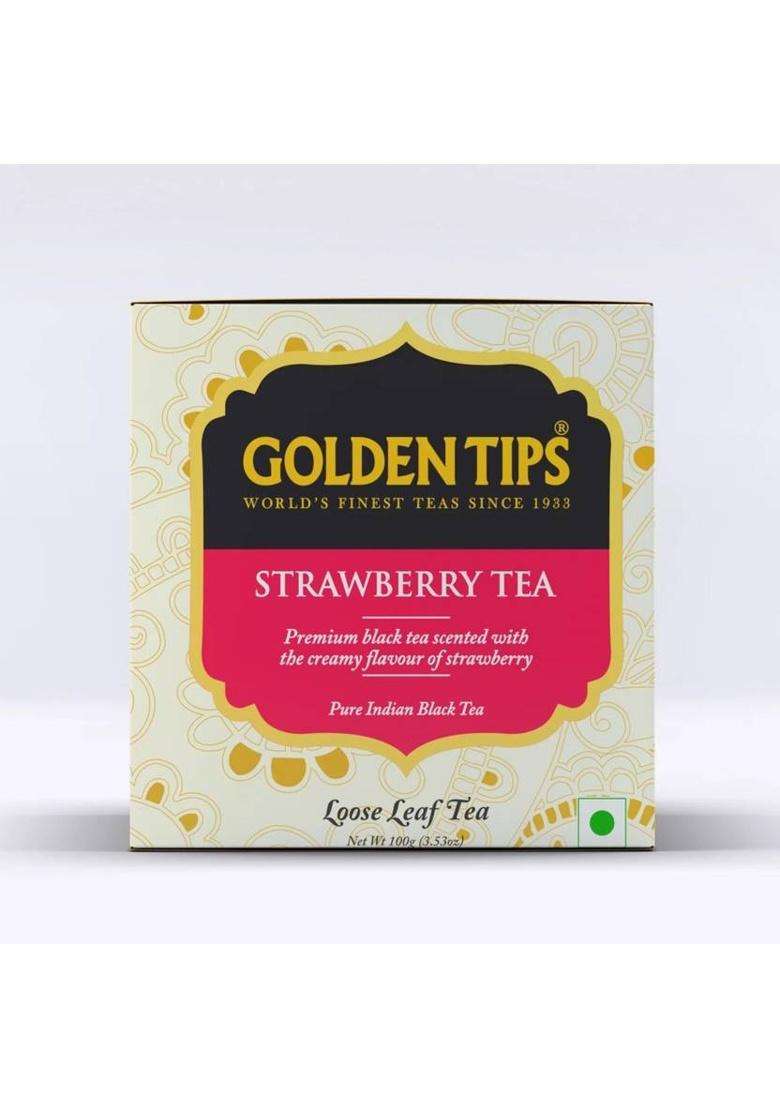 Golden Tips Indian Strawberry Black Tea Box&nbsp;&nbsp;(100 G) - Indya